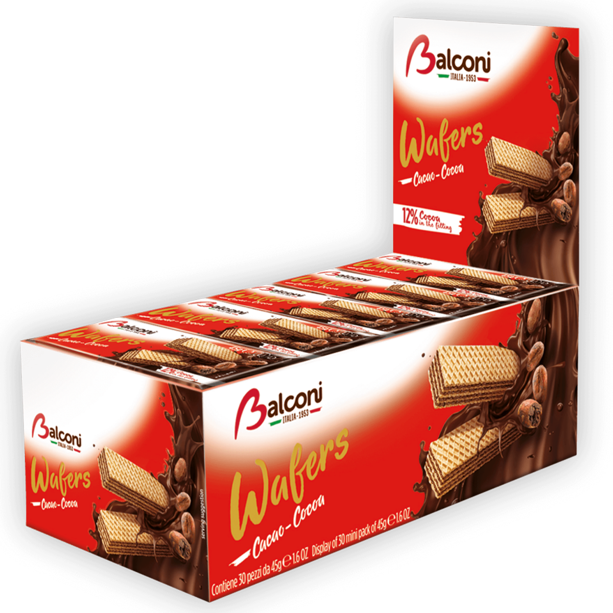 Balconi Wafers Display Kakao 4/1350gr