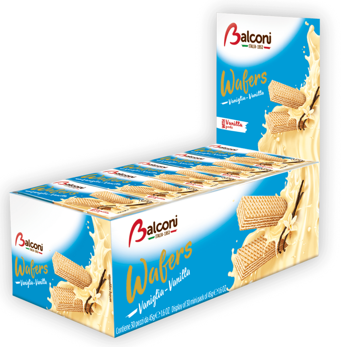 Balconi Wafers Display Vanille 4/1350gr