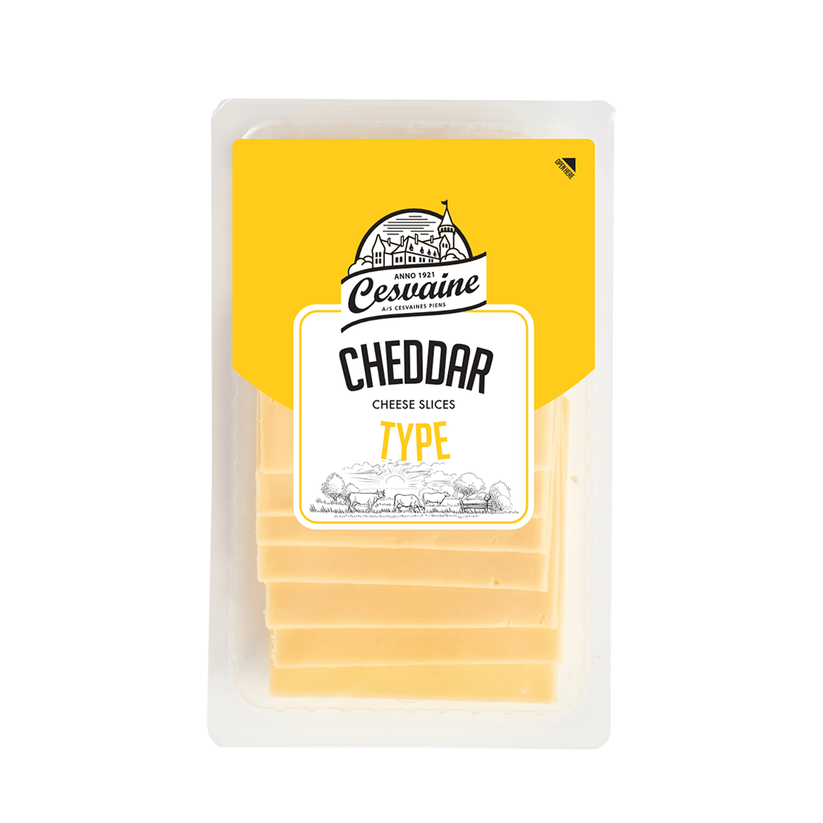 Djathë cheddar në rriska 12/125gr