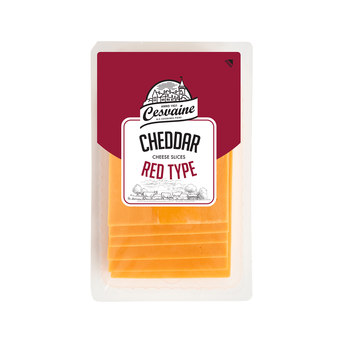 Djathë cheddar i kuq në rriska 12/125gr