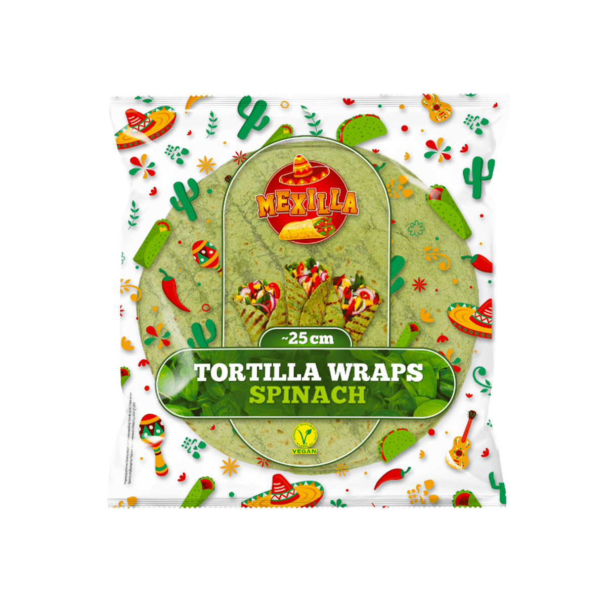 Mexilla Spinach Tortilla 25cm 15/360gr