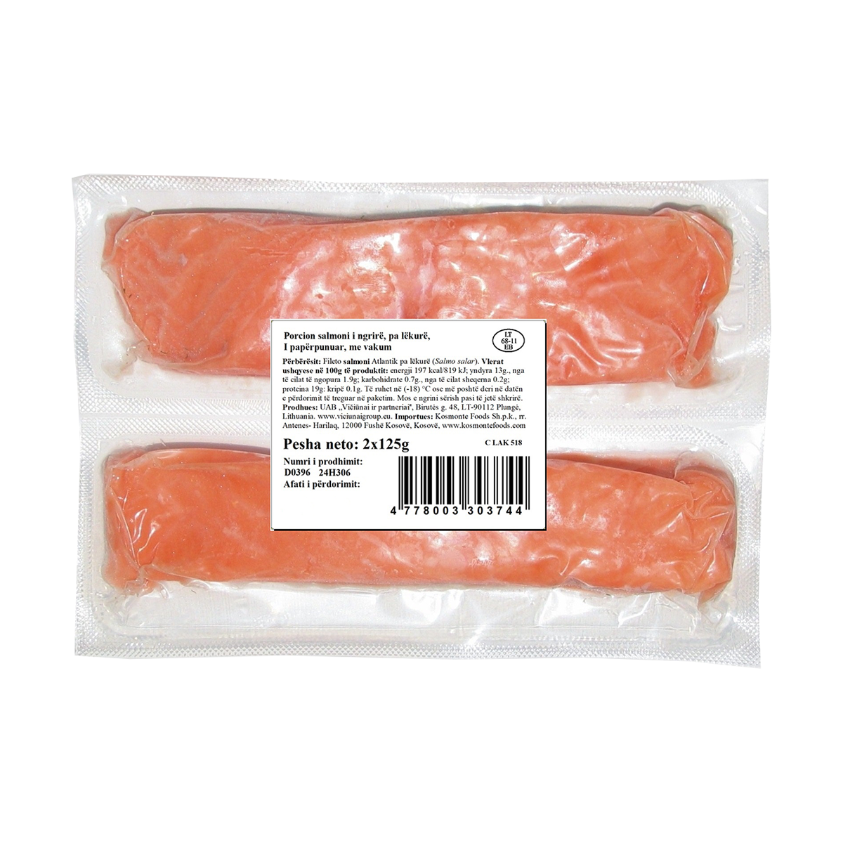 VICI Filetë salmoni pa lëkurë 10*(2x125gr)